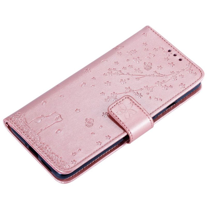 Leren Hoesje OnePlus 7T Magenta Grijs String Mijmering