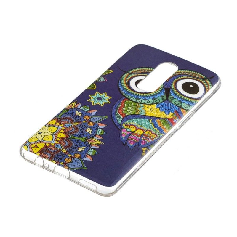 Hoesje OnePlus 6 Fluorescerende Mandala-Uil