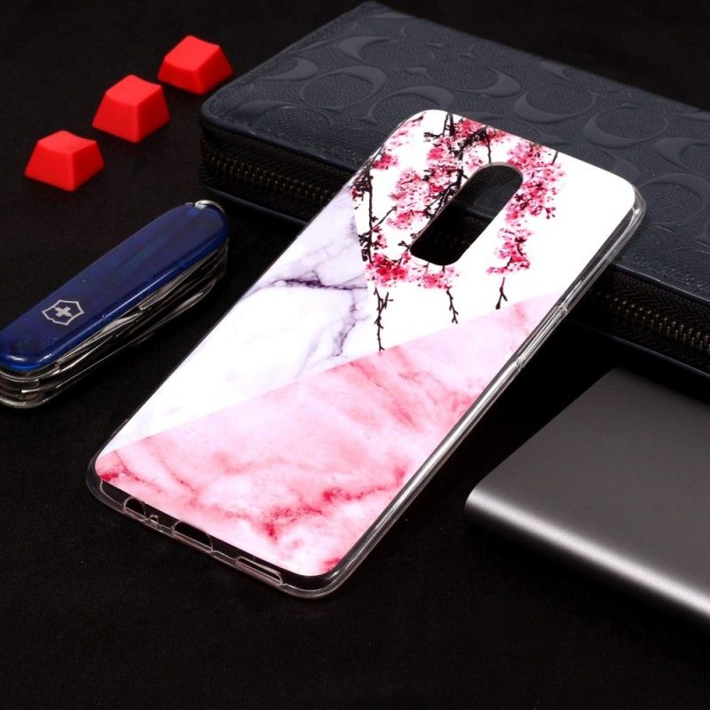 Hoesje OnePlus 6 Telefoonhoesje Gemarmerde Pruimenbloesems