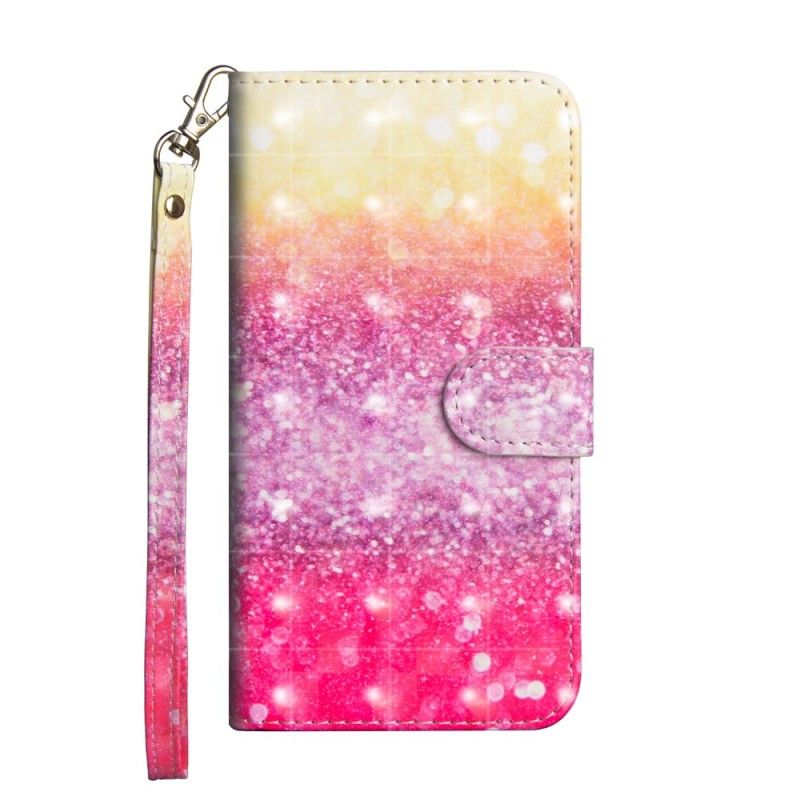 Leren Hoesje OnePlus 6 Verloop Magenta Glitter