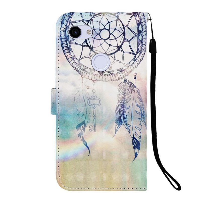 Bescherming Hoesje Google Pixel 3A XL Lichtblauw Rood Aquarel Dromenvanger