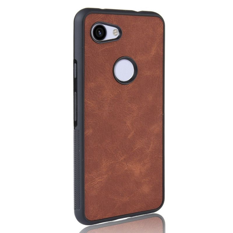 Hoesje Google Pixel 3A XL Bruin Donkerblauw Vintage Look Leereffect