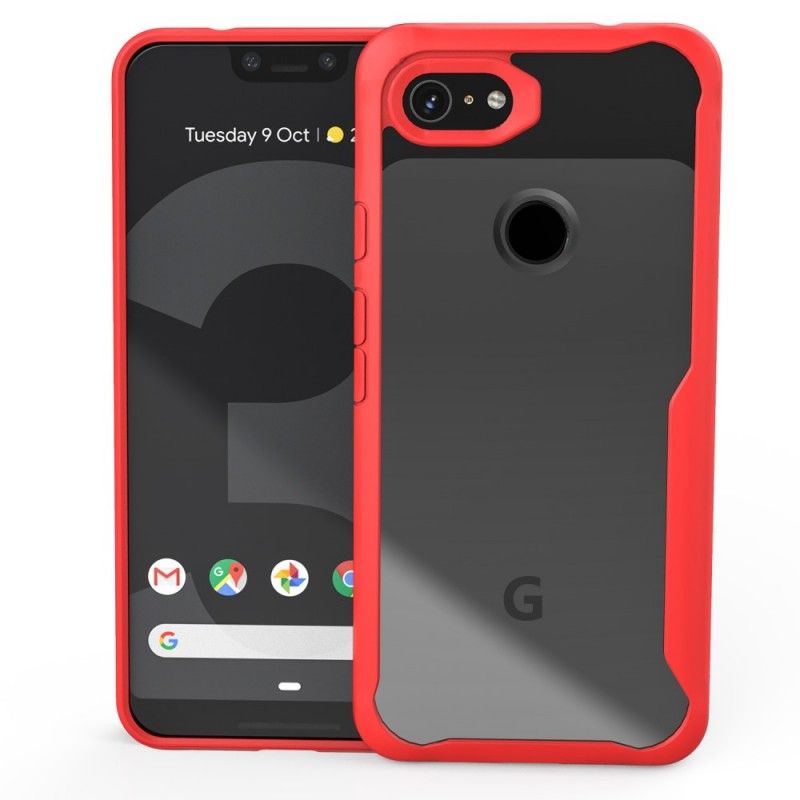 Hoesje voor Google Pixel 3A XL Rood Zwart Afgeschuinde Hybride