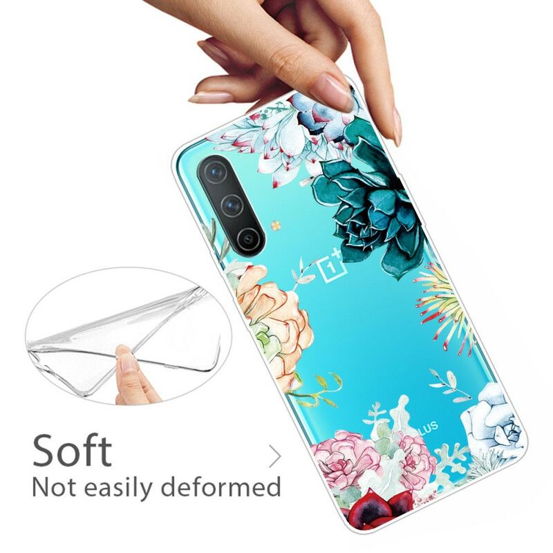 Cover Hoesje Oneplus Nord Ce 5g Telefoonhoesje Naadloze Aquarel Bloemen