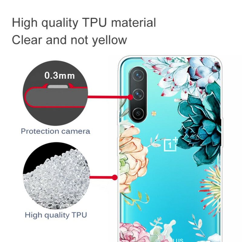 Cover Hoesje Oneplus Nord Ce 5g Telefoonhoesje Naadloze Aquarel Bloemen