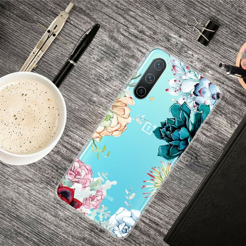 Cover Hoesje Oneplus Nord Ce 5g Telefoonhoesje Naadloze Aquarel Bloemen