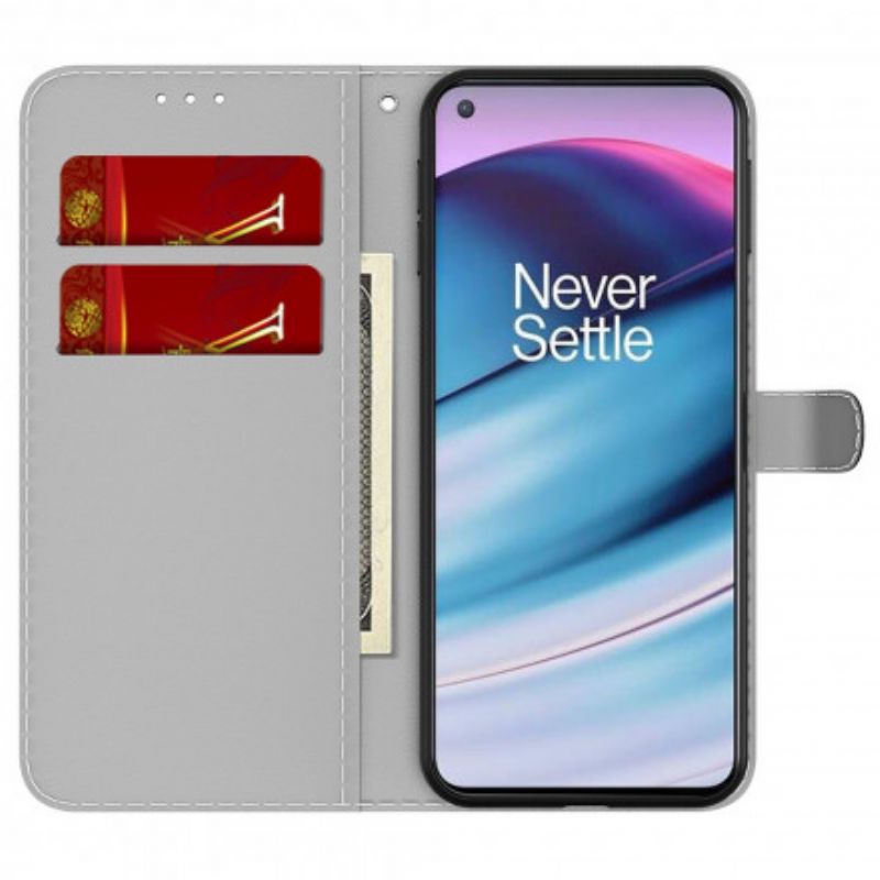 Flip Case Leren Oneplus Nord Ce 5g Abstract Patroon