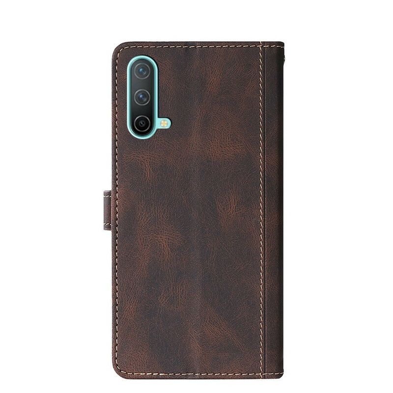 Flip Case Leren Oneplus Nord Ce 5g 5g Faux Leather Bicolor Stijlvol