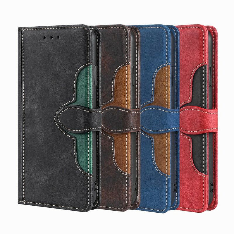 Flip Case Leren Oneplus Nord Ce 5g 5g Faux Leather Bicolor Stijlvol