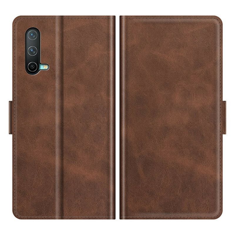 Flip Case Leren Oneplus Nord Ce 5g Klassieke Dubbele Klep