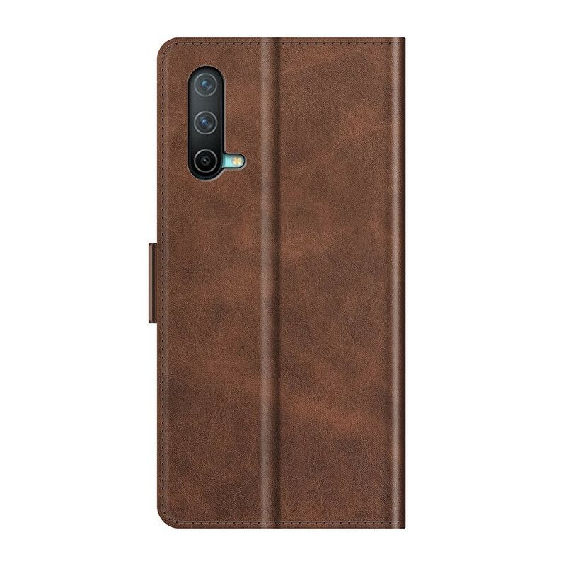 Flip Case Leren Oneplus Nord Ce 5g Klassieke Dubbele Klep