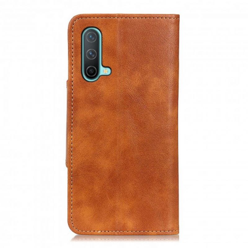 Flip Case Leren Oneplus Nord Ce 5g Kunstleer Decoratieve Knoop