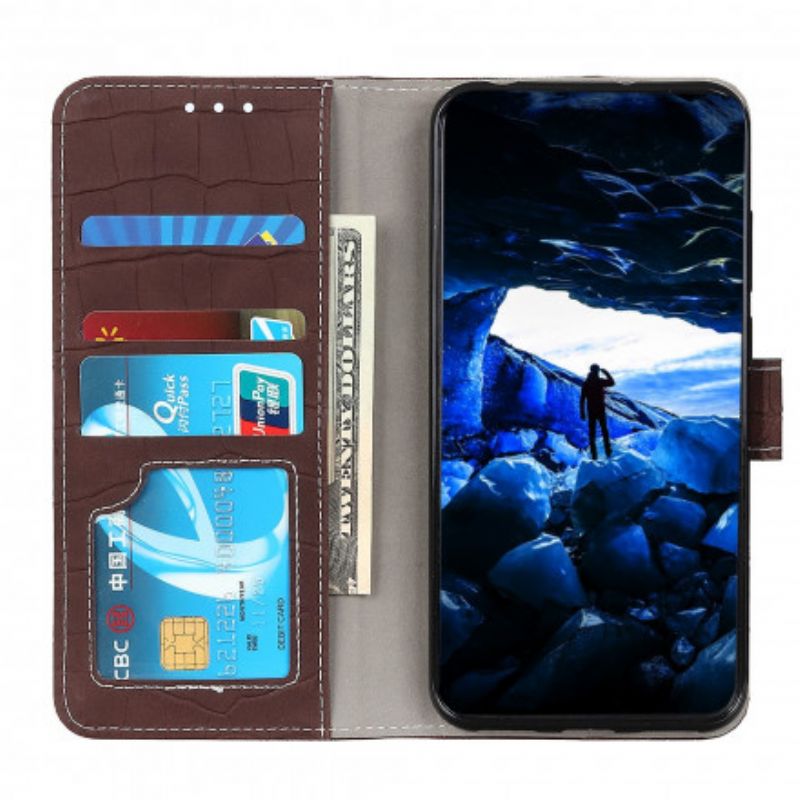 Flip Case Leren Oneplus Nord Ce 5g Vintage Krokodillenleerstijl