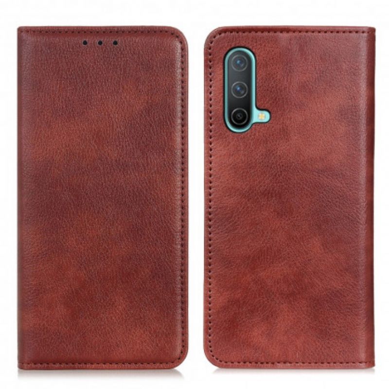 Folio-hoesje Oneplus Nord Ce 5g Telefoonhoesje Elegantie Split Litchi Leer