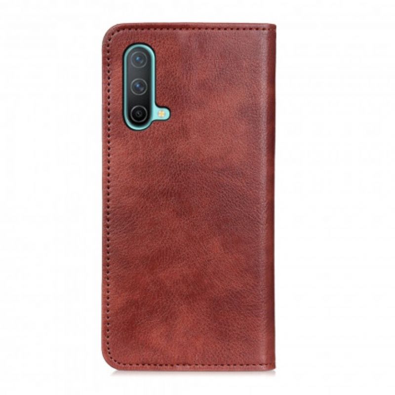 Folio-hoesje Oneplus Nord Ce 5g Telefoonhoesje Elegantie Split Litchi Leer