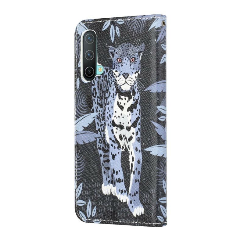 Folio-hoesje Oneplus Nord Ce 5g Telefoonhoesje Leopard Strappy