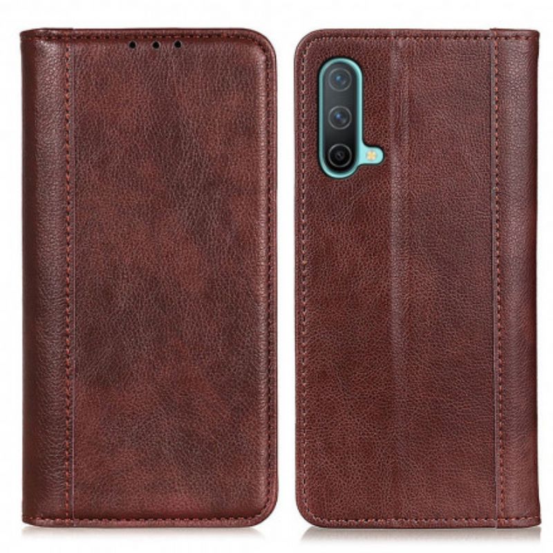 Folio-hoesje Voor Oneplus Nord Ce 5g Elegantie Split Litchi Leer