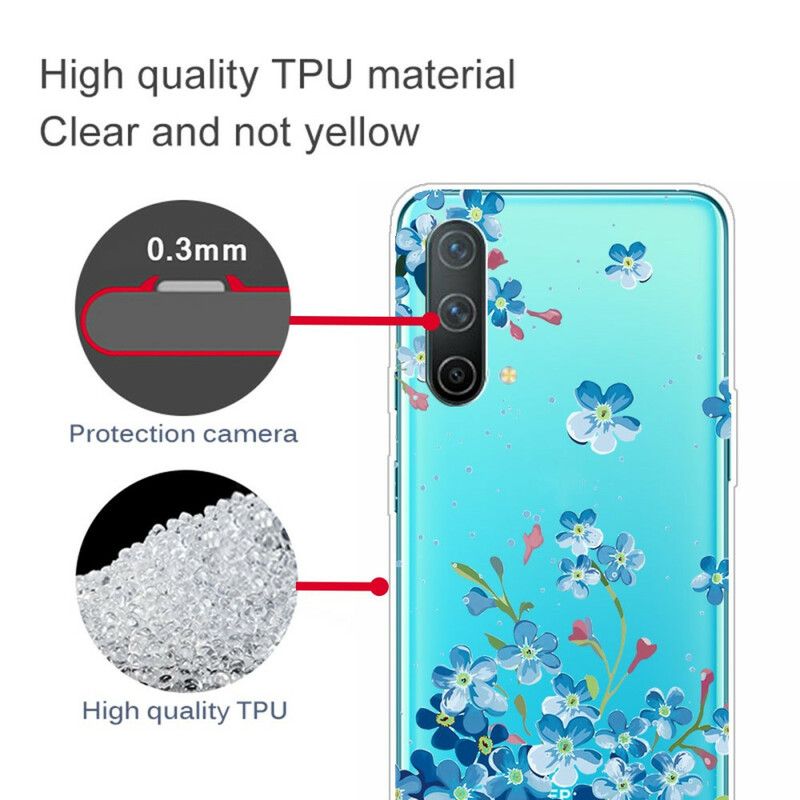 Hoesje Oneplus Nord Ce 5g Blauwe Bloemen