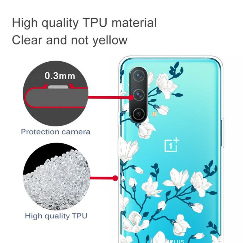 Hoesje Oneplus Nord Ce 5g Witte Bloemen