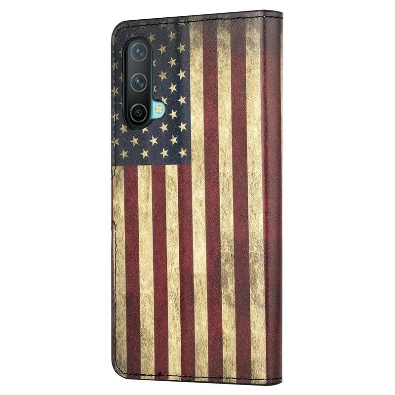 Leren Hoesje Oneplus Nord Ce 5g Amerikaanse Vlag