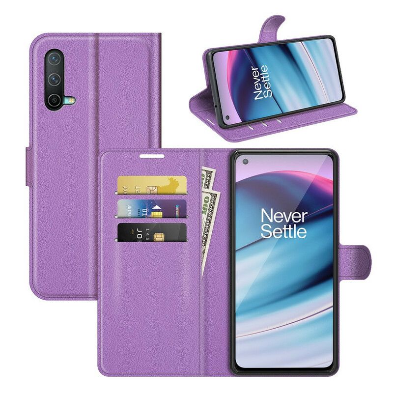 Leren Hoesje Oneplus Nord Ce 5g Klassiek Litchi-effect