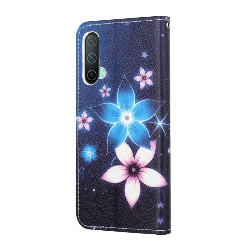 Leren Hoesje Oneplus Nord Ce 5g Lunar Strappy Flowers Bescherming Hoesje