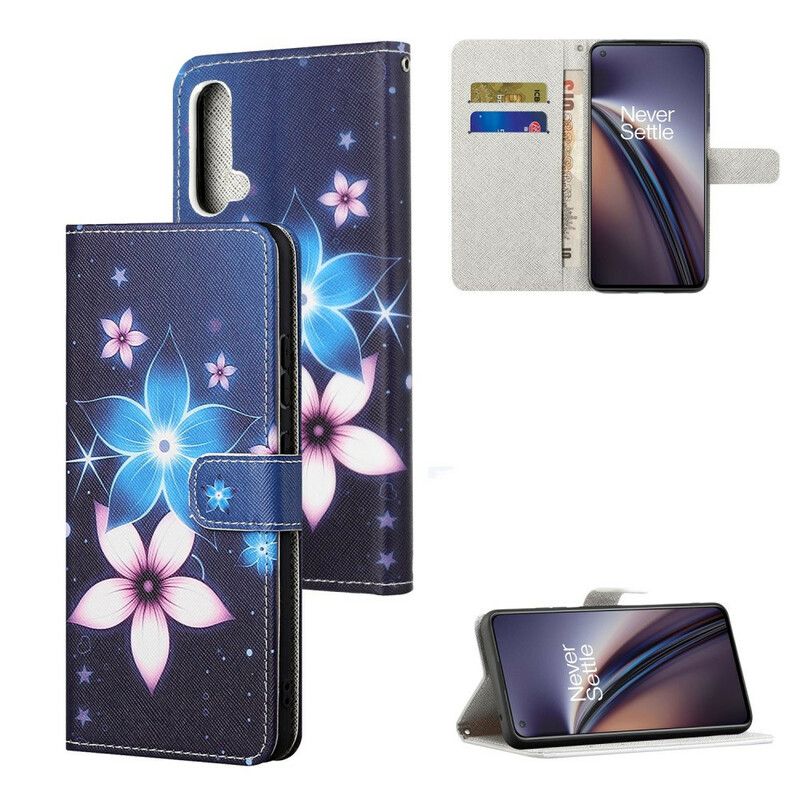 Leren Hoesje Oneplus Nord Ce 5g Lunar Strappy Flowers Bescherming Hoesje