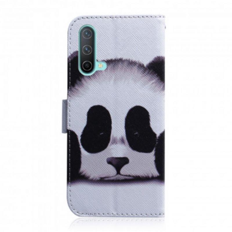 Leren Hoesje Oneplus Nord Ce 5g Panda Gezicht Bescherming Hoesje
