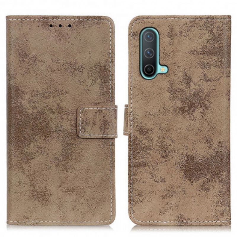 Leren Hoesje Oneplus Nord Ce 5g Vintage Kunstleer