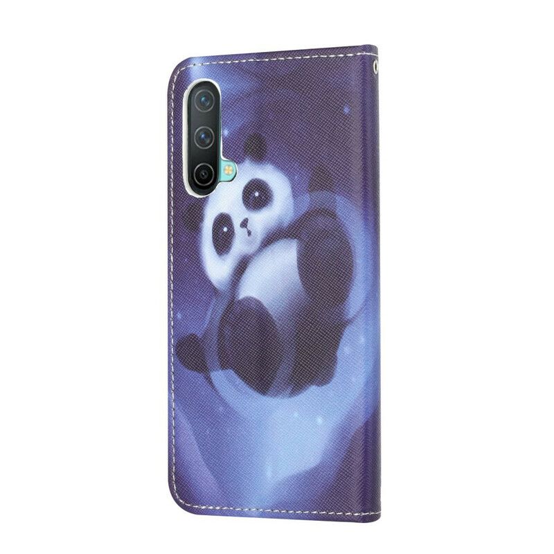 Leren Hoesje Voor Oneplus Nord Ce 5g Panda Space Strappy