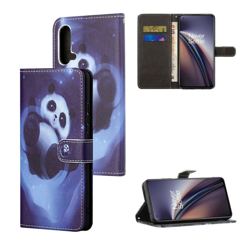 Leren Hoesje Voor Oneplus Nord Ce 5g Panda Space Strappy