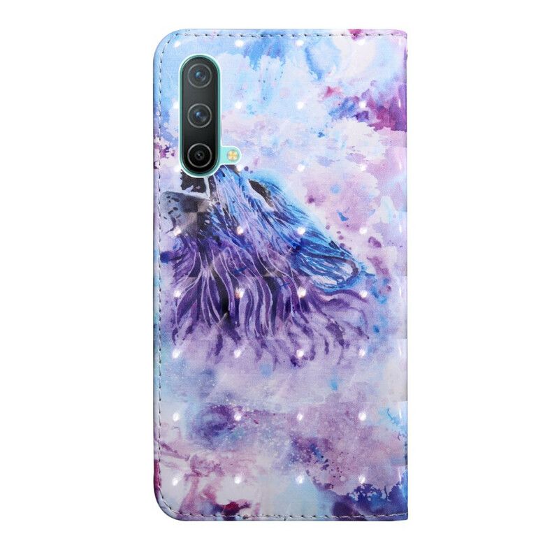 Leren Hoesje Voor Oneplus Nord Ce 5g Wolf Aquarel