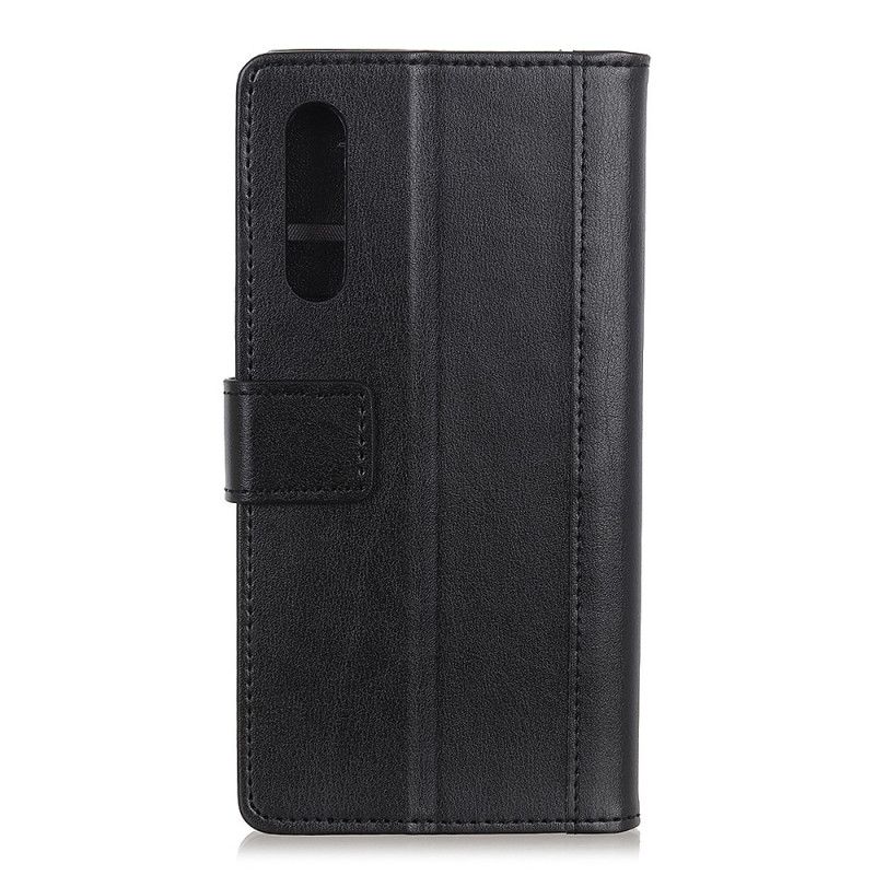 Flip Case Leren Sony Xperia 5 II Groen Zwart Splitleder Stijl