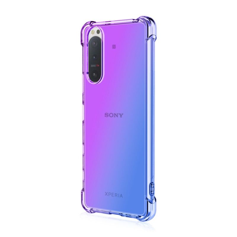 Hoesje Sony Xperia 5 II Donkerblauw Roze Kleurverloop