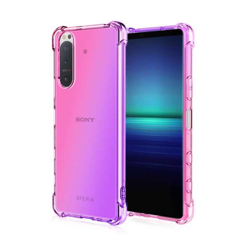 Hoesje Sony Xperia 5 II Donkerblauw Roze Kleurverloop