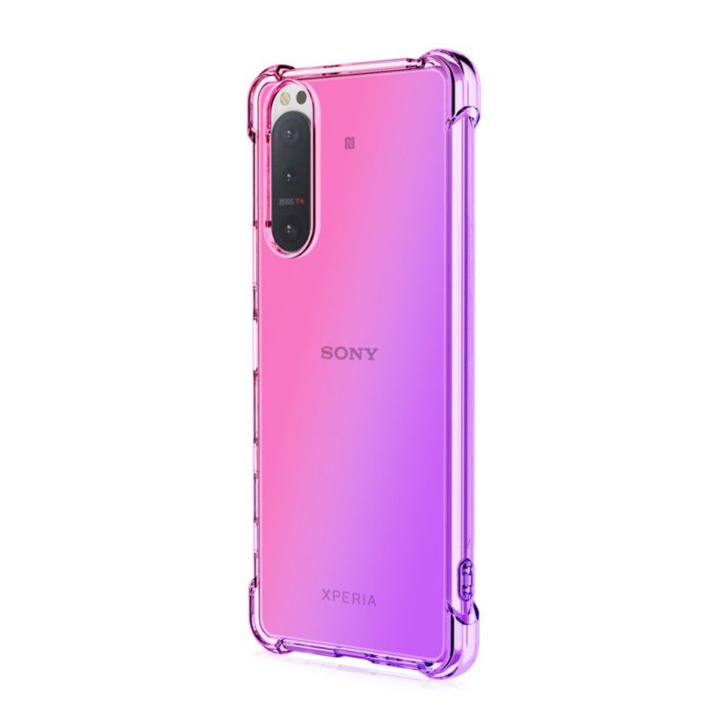 Hoesje Sony Xperia 5 II Donkerblauw Roze Kleurverloop