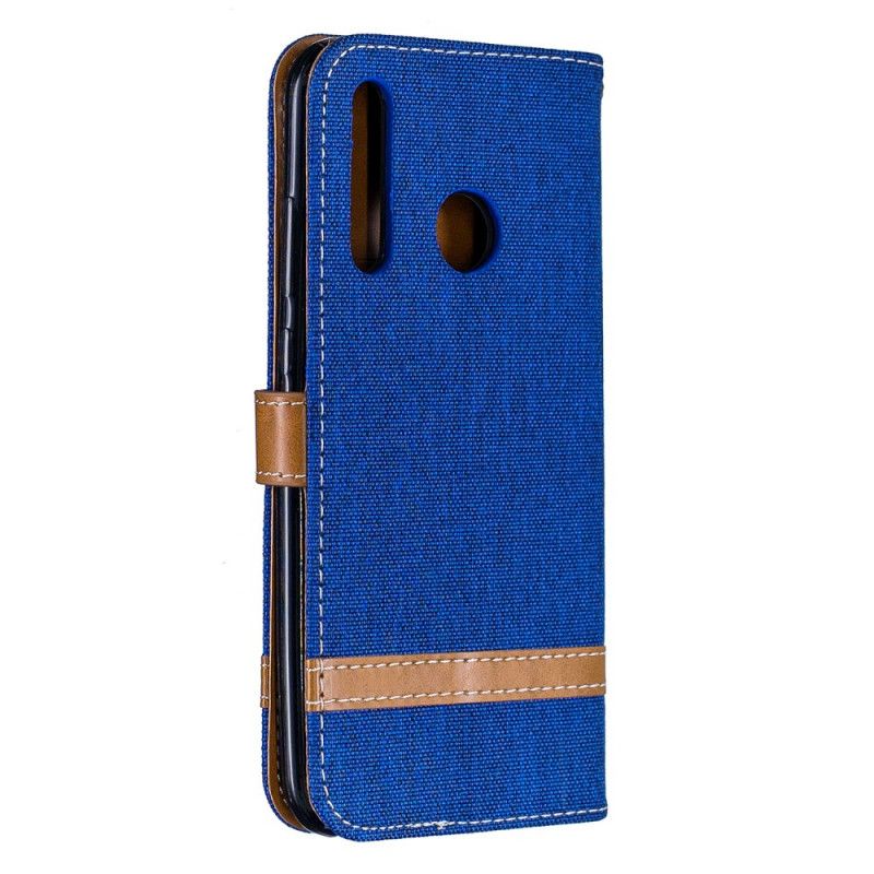 Cover Folio-hoesje Huawei P Smart Plus 2019 Grijs Zwart Telefoonhoesje Stof En Leereffect Met String