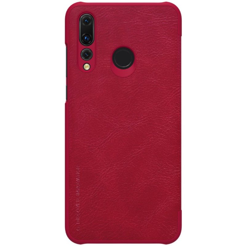 Folio-hoesje Huawei P Smart Plus 2019 Bruin Rood Telefoonhoesje Nillkin Qin-Serie