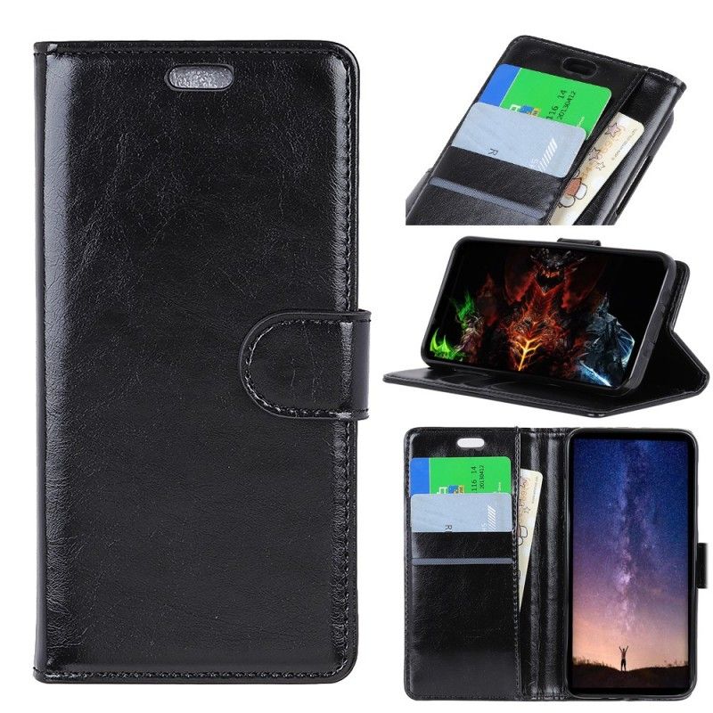 Flip Case Leren Sony Xperia 1 Glanzend Leereffect