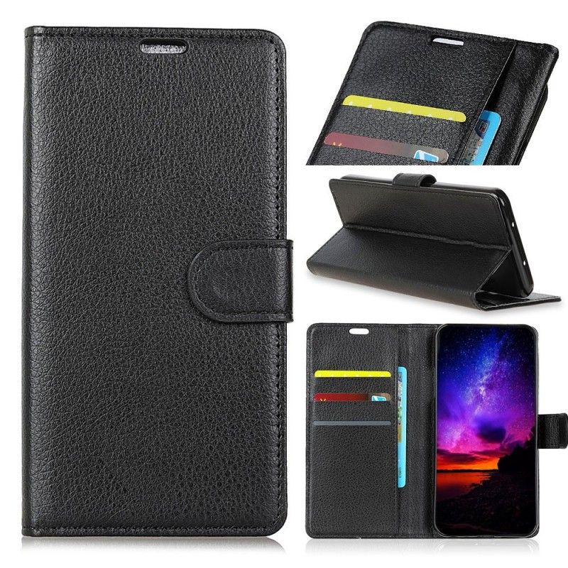 Flip Case Leren Sony Xperia 1 Lichtblauw Traditioneel Kunstleer