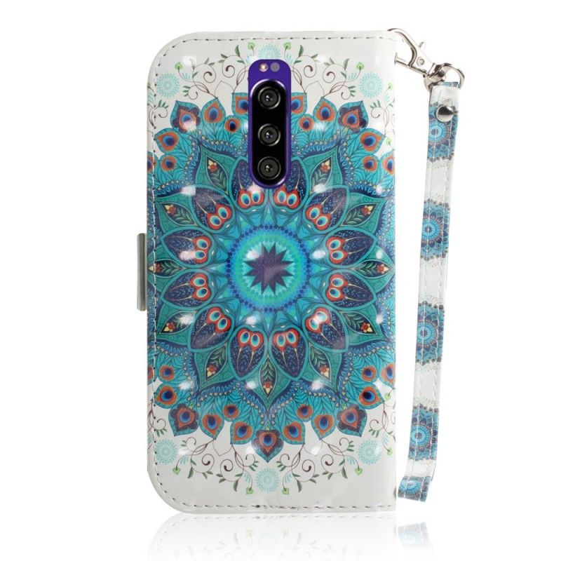 Leren Hoesje voor Sony Xperia 1 Meesterlijke Mandala Met String