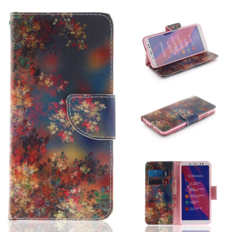 Cover Folio-hoesje Xiaomi Redmi Note 5 Telefoonhoesje Bloemenval