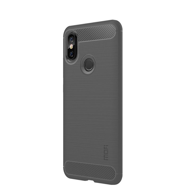 Hoesje Xiaomi Redmi Note 5 Grijs Zwart Geborsteld Koolstofvezel