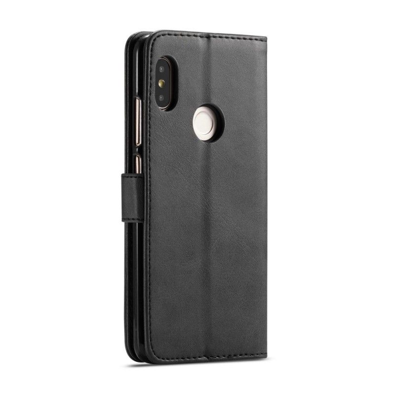 Leren Hoesje voor Xiaomi Redmi Note 5 Grijs Zwart Lc.Imeeke Leereffect