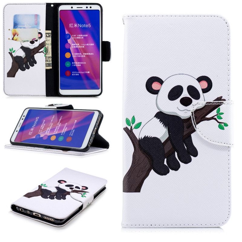Leren Hoesje Xiaomi Redmi Note 5 Luie Panda