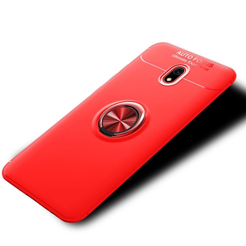 Case Hoesje Xiaomi Redmi 8A Rood Zwart Telefoonhoesje Lenuo Magnetische Ring