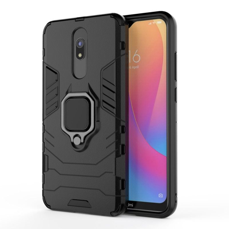 Case Hoesje Xiaomi Redmi 8A Rood Zwart Telefoonhoesje Resistente Ring