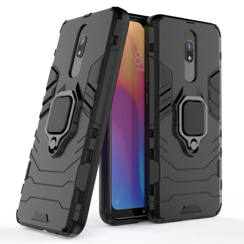 Case Hoesje Xiaomi Redmi 8A Rood Zwart Telefoonhoesje Resistente Ring