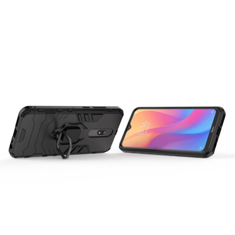 Case Hoesje Xiaomi Redmi 8A Rood Zwart Telefoonhoesje Resistente Ring