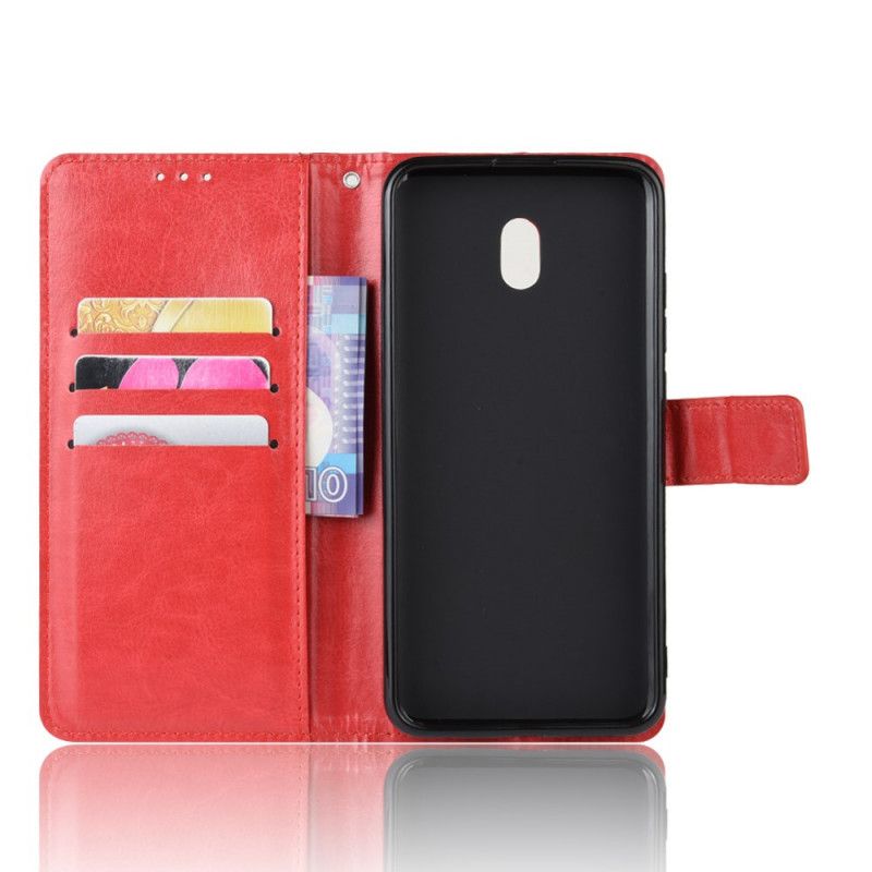 Cover Folio-hoesje Xiaomi Redmi 8A Rood Zwart Telefoonhoesje Flitsend Kunstleer